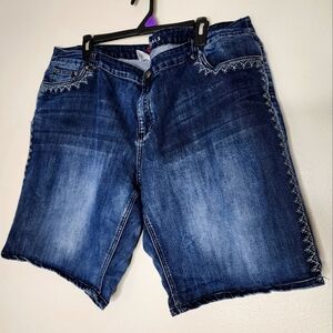 OSO Casual Stylish Blue Denim Shorts Plus Size Summer Jean